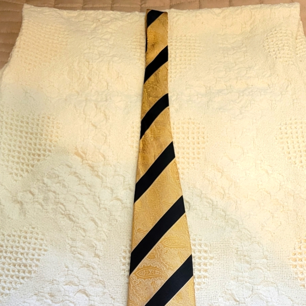 Gold and Black Striped Tie